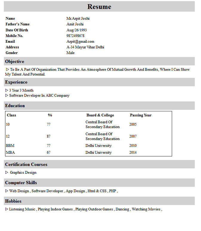 Resume Maker Resume Builder Resume Sample Resume Format