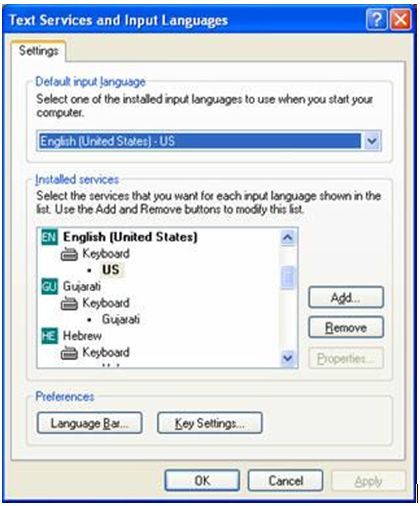 Hindi Keyboard in Windows XP