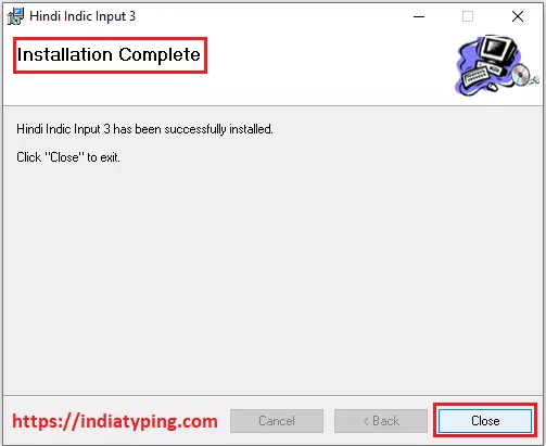 Installation Hindi Indic Input 3 Windows 10