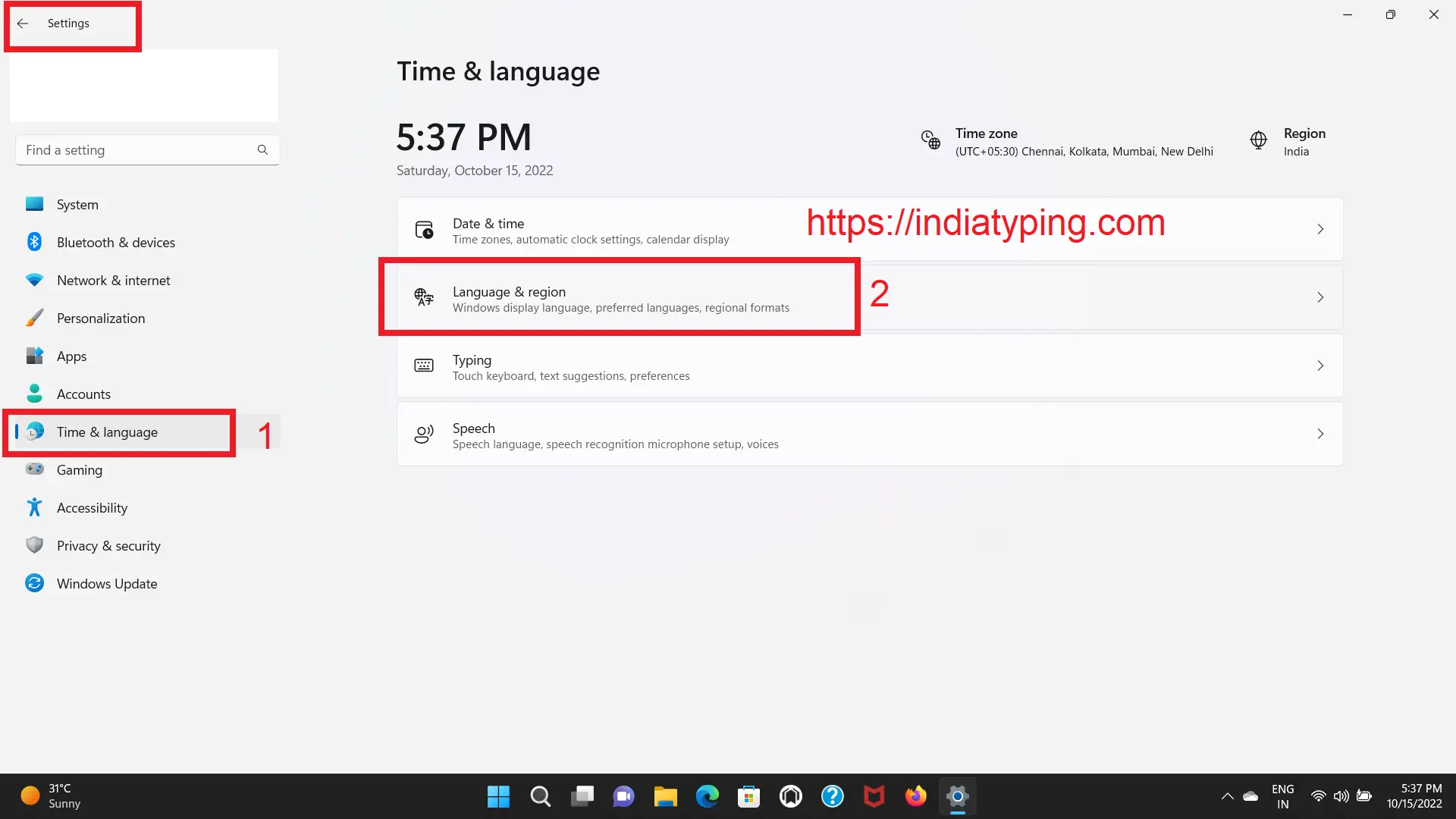 Add Hindi language keyboard in windows 11